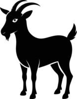 A goat silhouette on white background vector