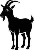 A goat silhouette on white background vector