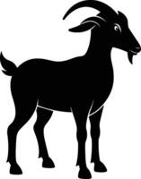 A goat silhouette on white background vector