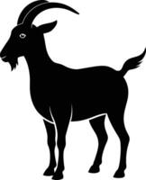 A goat silhouette on white background vector