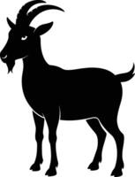 A goat silhouette on white background vector