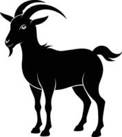 A goat silhouette on white background vector