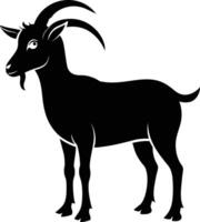 A goat silhouette on white background vector