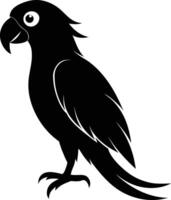 Black parrot silhouette on white background illustration vector