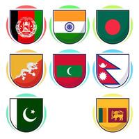 Cute cartoon illustration of South Asian countries flag icon mascot collection vector