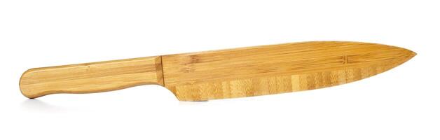 Knife in bamboo wood photo