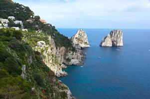 Faraglioni, famous giant rocks, Capri island photo
