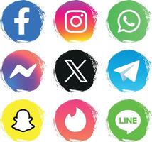 iconos Delaware redes sociales vector