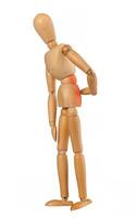 Wooden dummy with back pain photo