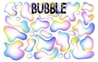 Set of abstract rainbow bubble. Multi color liquid shape. Abstract form and element design. illustration vector