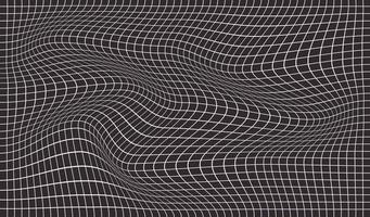 Abstract white wireframe grid on black background. Y2k retro futuristic aesthetic. Geometry wallpaper vector