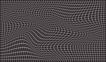 Abstract white wireframe grid on black background. Y2k retro futuristic aesthetic. Geometry wallpaper vector