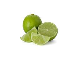 Lime isolated on white background. Lemon fruit Clipping Path. photo