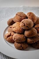 A group of Warm Homemade Gingersnap Cookies photo