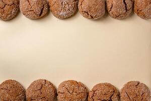 A group of Warm Homemade Gingersnap Cookies photo