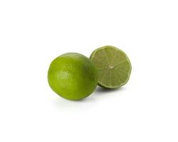 Lime isolated on white background. Lemon fruit Clipping Path. photo