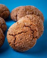 A group of Warm Homemade Gingersnap Cookies photo