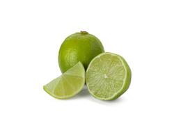 Lime isolated on white background. Lemon fruit Clipping Path. photo