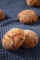 A group of Warm Homemade Gingersnap Cookies photo