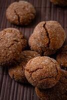 A group of Warm Homemade Gingersnap Cookies photo