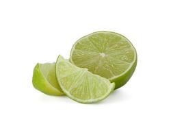 Lime isolated on white background. Lemon fruit Clipping Path. photo