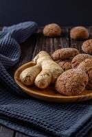 A group of Warm Homemade Gingersnap Cookies photo