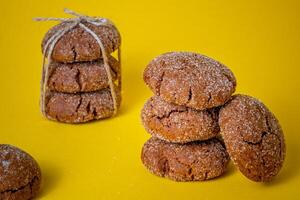 A group of Warm Homemade Gingersnap Cookies photo