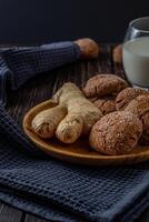 A group of Warm Homemade Gingersnap Cookies photo