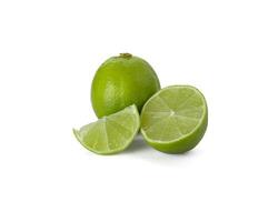 Lime isolated on white background. Lemon fruit Clipping Path. photo