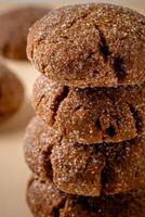 A group of Warm Homemade Gingersnap Cookies photo