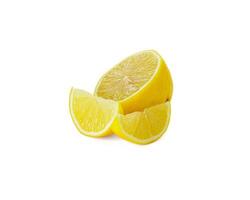 Lemon isolated on white background. Lemon fruit Clipping Path. photo