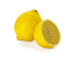 Lemon isolated on white background. Lemon fruit Clipping Path. photo