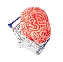 Human rubber brain in the shopping cart photo