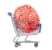 Human rubber brain in the shopping cart photo