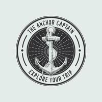 Anchor captain logo vector