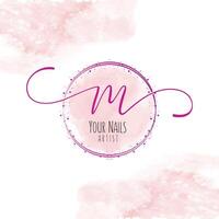 M nails circle logo vector