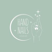 Hand nails logo design vector