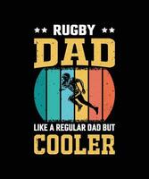 Rugby Dad Like A Regular Dad But Cooler Vintage Father's Day T-Shirt Design vector