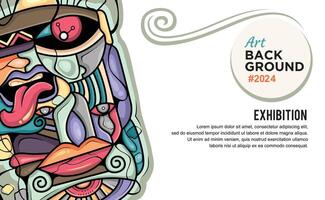 Abstract art background banner with ethnic design concept vector