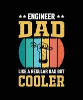 ingeniero papá me gusta un regular papá pero enfriador Clásico del padre día camiseta diseño vector