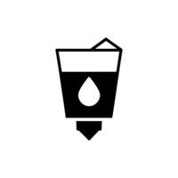 icono de un grifo con un agua soltar en negro, representando agua acceso. vector