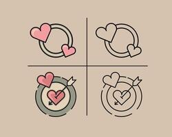 valentine icon circle aseet grpahic vector