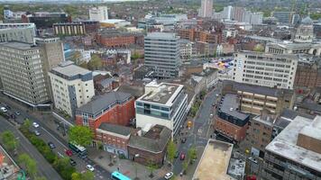 antenn se av central historisk Nottingham stad Centrum stadens centrum av England, bra Storbritannien. april 26:e, 2024 video