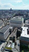 Aerial Vertical Style Footage of Historical and Modern British City Centre of Liverpool, Northwest England, United Kingdom. May 5th, 2024 video
