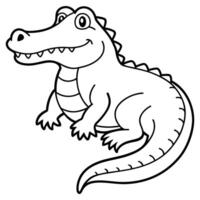 Alligator line art design ,graphic resource vector