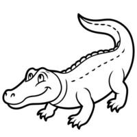 Alligator line art design ,graphic resource vector