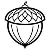 Acorn line art design vector