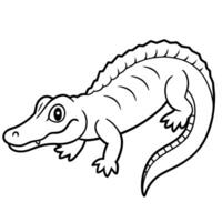 Alligator line art design ,graphic resource vector