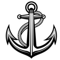 Anchor line art design vector