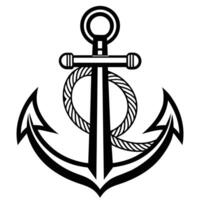 Anchor line art design vector